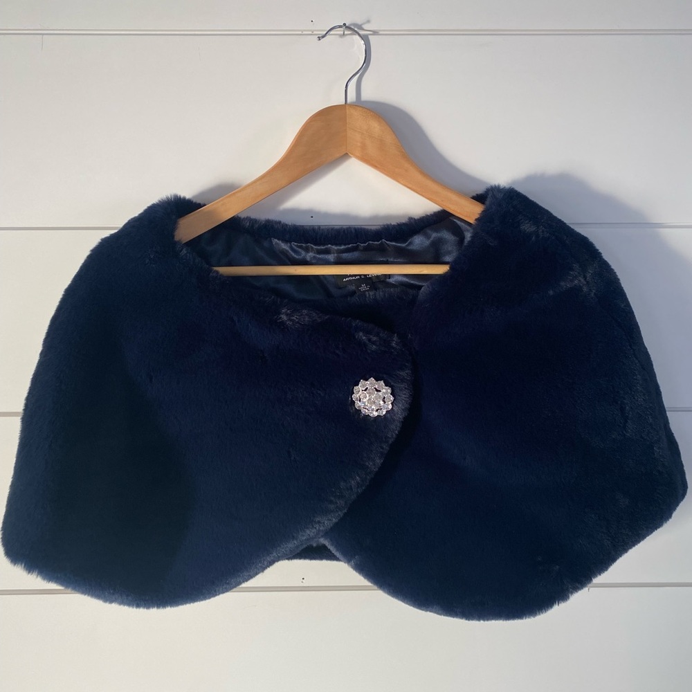 Blue Tahari Faux Capelet